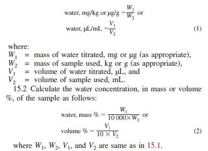 astm volumetric karl fischer titration distributing|karl fischer titration calculation.